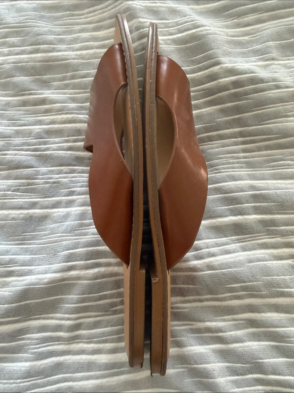 Banana Republic Tan/Brown Leather Slide Sandals